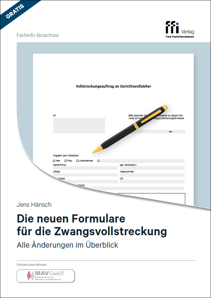Read more about the article Neue eBroschüre: Die neuen Formulare für die Zwangsvollstreckung