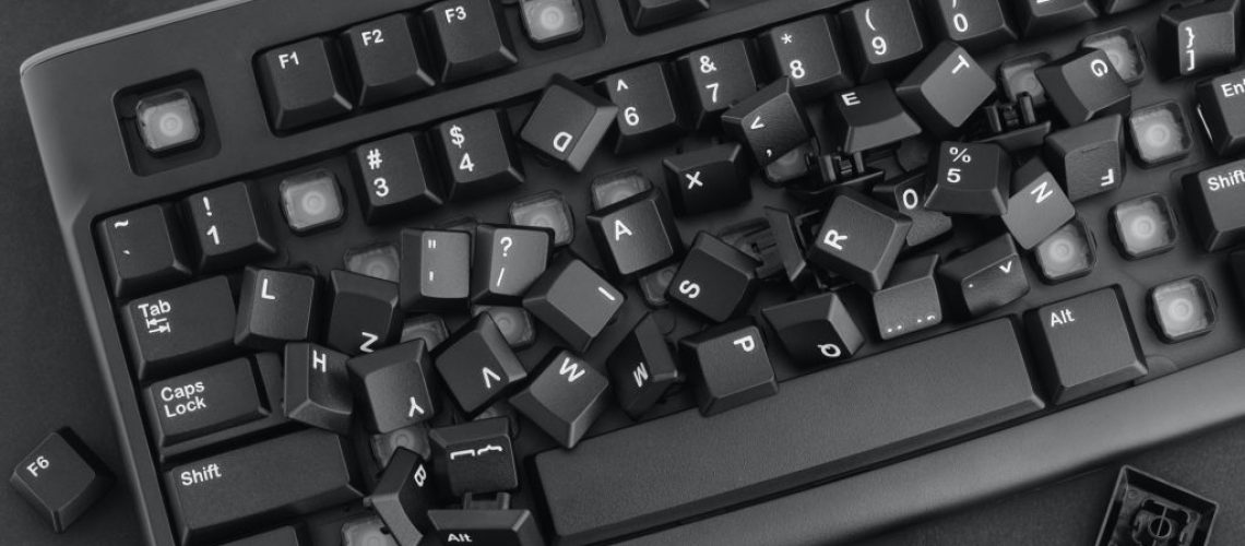 Heap of removed keys from a computer keyboard